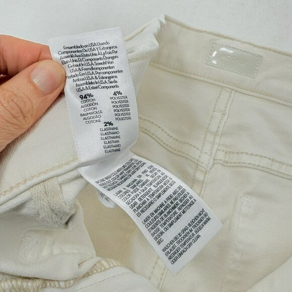 Mother Jeans Bootcut Wide Flared Pants Women Size 28 High Rise Cream Boho Retro - Picture 5 of 12